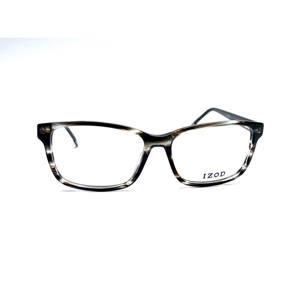 New IZOD Rectangular Glasses IZ 2096 Black Horn 58 16 150